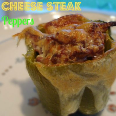 Easy Week Night Dinner - Philly Cheese Steak Stuffed Peppers {THM S}