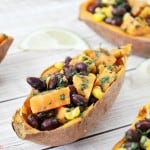 Honey Lime Black Bean Stuffed Sweet Potatoes