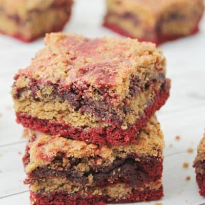 Peanut Butter Cookie Red Velvet Brownies