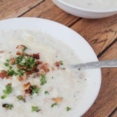 Roasted Cauliflower Potato Bacon Soup