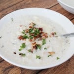 Roasted Cauliflower Potato Soup with Bacon