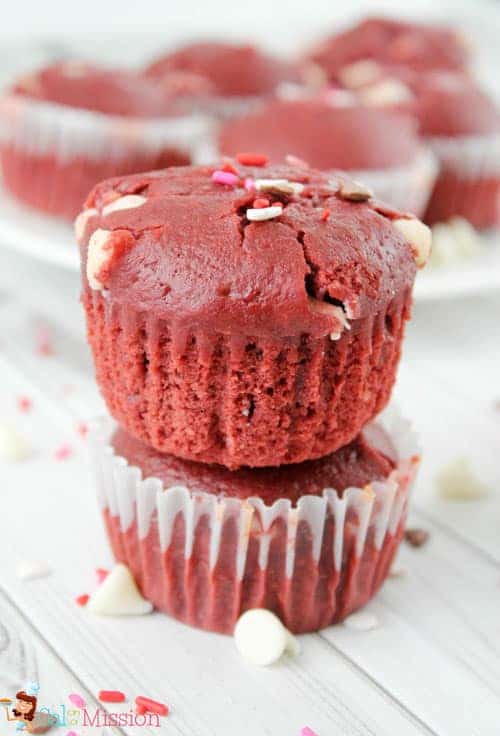 White Chocolate Red Velvet Muffins
