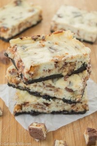 Snickers Cheesecake Bars on galonamission.com