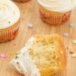 Vanilla Cupcakes with Vanilla Buttercream Frosting on galonamission.com