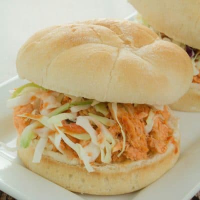 An easy and delicious Slow Cooker Buffalo Chicken Sandwich Recipe on galonamission.com
