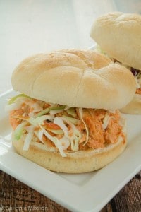 Slow Cooker Buffalo Chicken Sandwiches