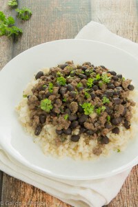Spicy Ground Beef and Black Bean with Rice