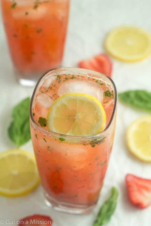 Refreshing Strawberry Basil Lemonade! You'll be making it all the time!