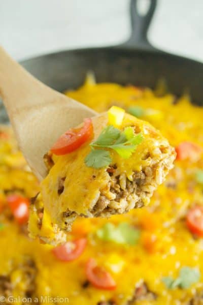 Cheesy Beefy Rice Casserole - Gal on a Mission