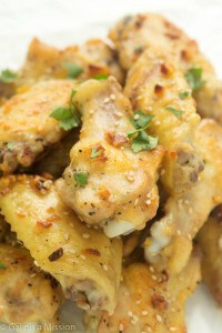 These butter and garlic chicken wings are really the best ever! Perfect game food!