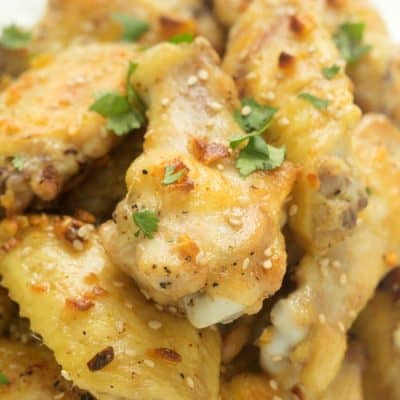 These butter and garlic chicken wings are really the best ever! Perfect game food!