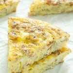 A delicious potato bacon egg breakfast casserole recipe that is a crowd-winner and can be prepared ahead of time! Freezer-friendly.