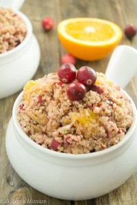 A refreshing and delicious cranberry orange quinoa salad. Perfect for any Fall occasion!