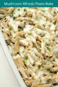 A delicious mushroom alfredo pasta bake that is ready under 30 minutes and a family favorite! You will not be disappointed!