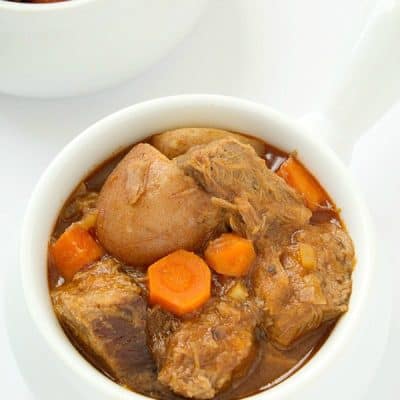 An out-of-this-world delicious and comforting barbecue beef stew recipe! A winter staple in our family.