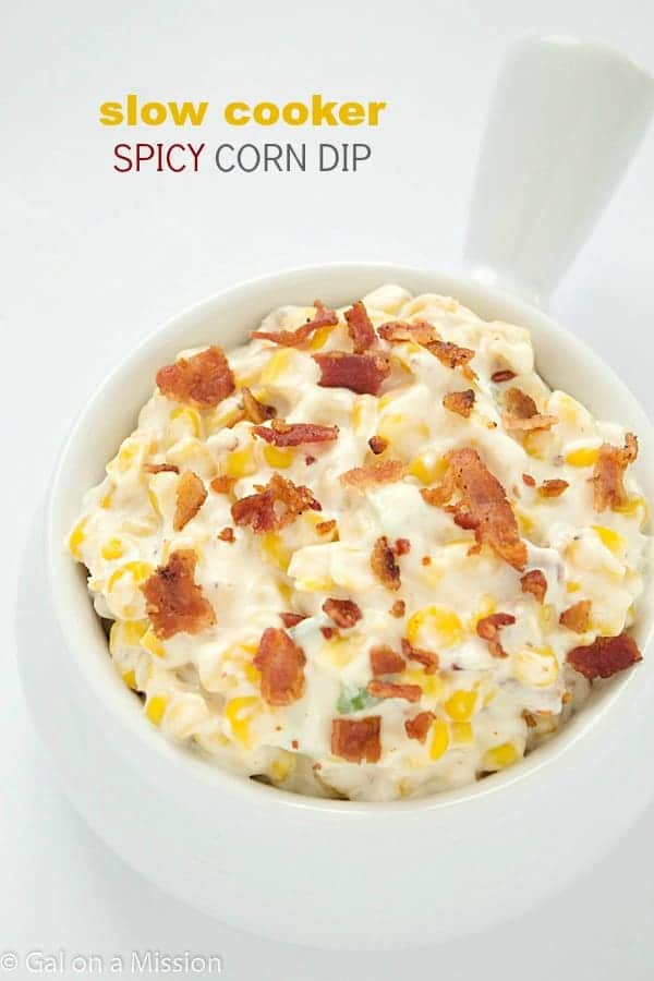 Slow Cooker Spicy Creamy Corn Dip - The Chunky Chef