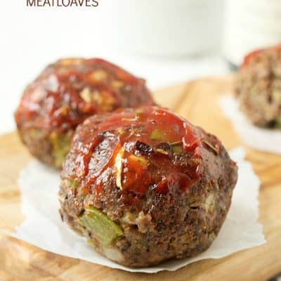 Mini Meatloaves: A delicious and kid-friendly spin on the traditional meatloaf recipe! Flavored with green bell peppers, onions, and spices.