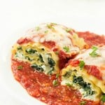 Spinach Lasagna Roll-Up Recipe: An incredible easy weeknight or weekend dinner the entire family will enjoy! Step-by-step photos included!
