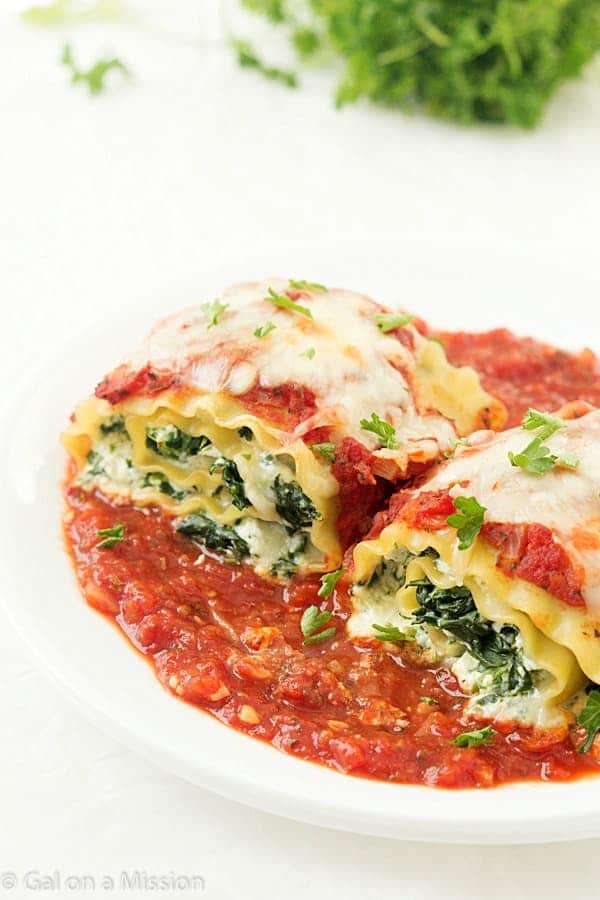 Spinach Lasagna Roll-Ups | Easy Vegetable Lasagna Recipes