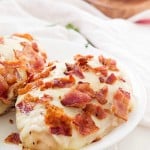 Cheesy Bacon Chicken Breasts - The only comforting chicken breasts you will ever need. Loaded with cheese and bacon! A family-favorite and incredibly easy!