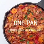 One-Pan Chicken Cacciatore Recipe - A flavorful tomato-based sauce with diced chicken breasts, bell peppers, onions, carrots, and the best spices!