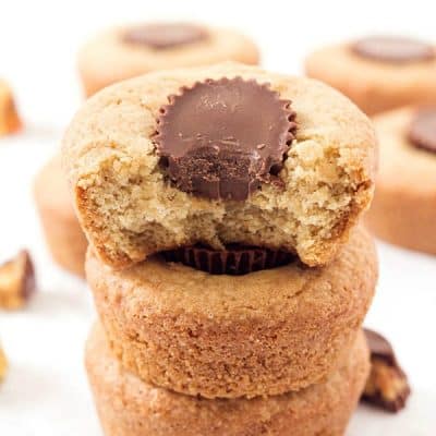 Peanut Butter Cup Cookies Recipe - Incredibly moist and easy to make cookies! Move on over peanut butter cookies and have a cookie cup instead!