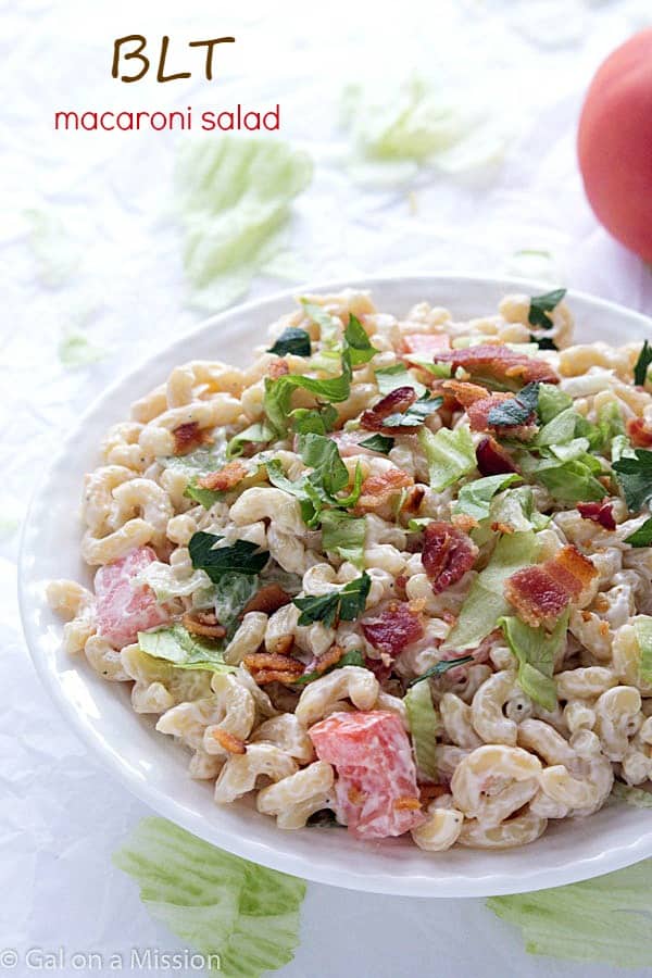 BLT Macaroni Salad - A twist on your traditional summer macaroni salad! A favorite at potlucks and BBQ'S!