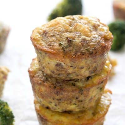 Sausage Broccoli Egg Muffins - A delicious way to start the day off! Loaded with ground sausage and broccoli!