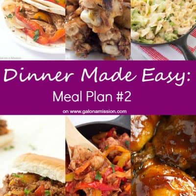 Dinner Made Easy: Meal Plan #2 - Standing in the kitchen, scratching your head, trying to decide on what to have for dinner tonight? No more. Below are 10 great recipes to make for dinner, sides to go with each meal, and a dessert recipe!