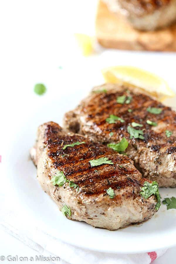 Grilled Jerk Pork Chops - Gal on a Mission