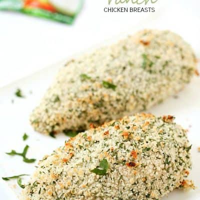 Ranch Chicken Breasts - Juicy and tender on the interior, flavorful and crunchy on the exterior. Made with only 4-ingredients! A family favorite. We love our chicken recipes. Skip the chicken casserole and make these instead!