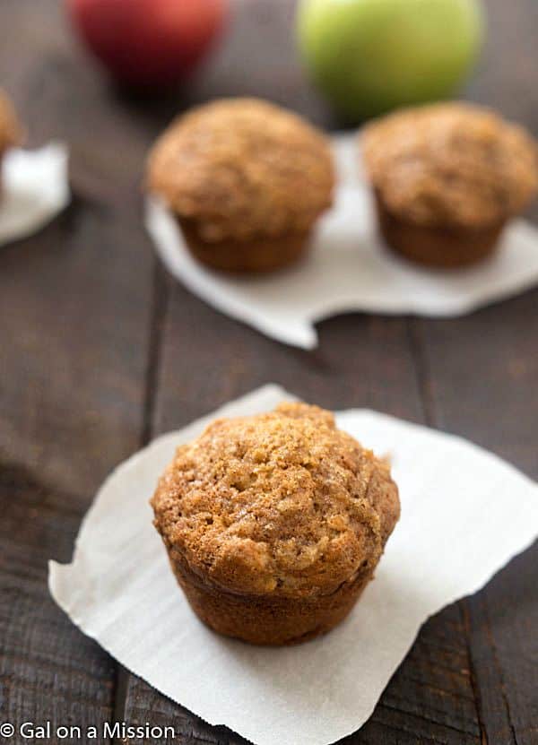 Apple Streusel Muffins - The perfect fall breakfast muffins for kids and adults! If you love apple streusel pie you are going to love these muffins. Add them to your muffin recipes!