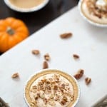 Mini Caramel Pecan Pumpkin Pie - Incredibly easy no-bake dessert made with only five ingredients!