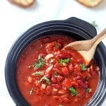 Slow Cooker Vegetarian Chipotle Chili Recipe - So flavorful and comforting you won't even miss the meat! We love our slow cooker recipes and meals!