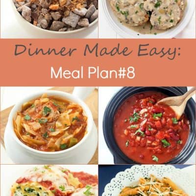 Dinner Made Easy: Meal Plan #8 - Tired of standing in front of your refrigerator, freezer, or pantry trying to decide what's for dinner? That was me until I found meal planning! I have been hooked ever since and you will be too. It's so easy!