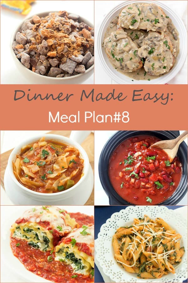 Dinner Made Easy: Meal Plan #8 - Tired of standing in front of your refrigerator, freezer, or pantry trying to decide what's for dinner? That was me until I found meal planning! I have been hooked ever since and you will be too. It's so easy!