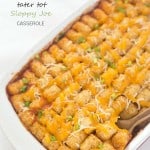 Tater Tot Sloppy Joe Casserole Recipe - A family favorite made into a casserole everyone will enjoy, even the pickiest eaters! Casserole dinners are always a delicious option to feed the entire family. Add to your favorite casserole recipes to mix up your dinner rotation!