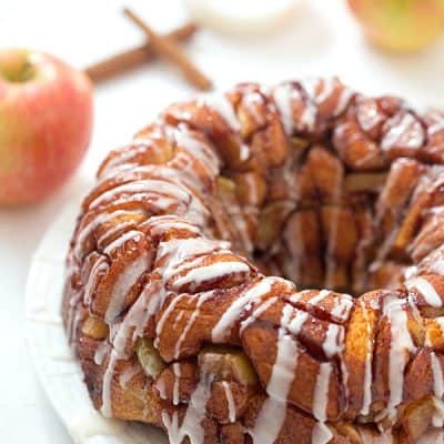 Cinnamon Apple Harvest Monkey Bread - So delicious and easy, made with a secret ingredient, that makes it so much easier! It's finger-licking addicting! Can be made with only 5 ingredients!