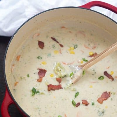 Lightened-Up Broccoli and Bacon Chowder - Lighter on calories, but not on flavor! Perfect when served with a piece of warm, buttered bread! Only 291 calories per serving!