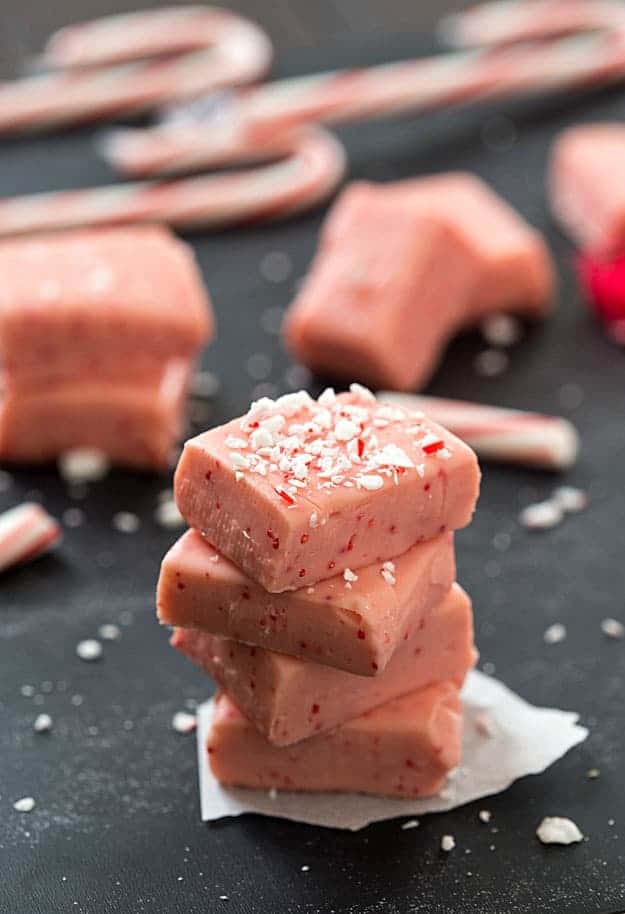 Candy Cane Fudge - The perfect fudge for the holidays. Melts right in your mouth! Perfect for homemade gifts. Move on over candy cane cookies and brownies, there's a new one in town this year!