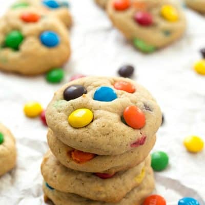 M&M's Cookies - Soft-baked and chewy bakery cookies at home! So easy to make and perfect for parties or any festivities! Everyone loves cookie recipes, especially colorful ones!