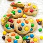 M&M's Cookies - Soft-baked and chewy bakery cookies at home! So easy to make and perfect for parties or any festivities! Everyone loves cookie recipes, especially colorful ones!