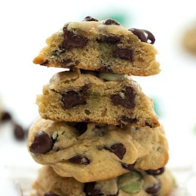 Mint Chocolate Chip Cookies - Bursting with flavor from the mint chocolate chips. Soft and chewy! VERY easy to make and the BEST cookies! Add these to your cookie baking list for Christmas or anytime of the year!