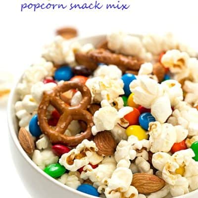 Salty and Sweet Popcorn Snack Mix - Crunchy, salty, sweet, and very addicting! Perfect for a DIY snack mix bar! Very versatile and you can add any toppings you would like.