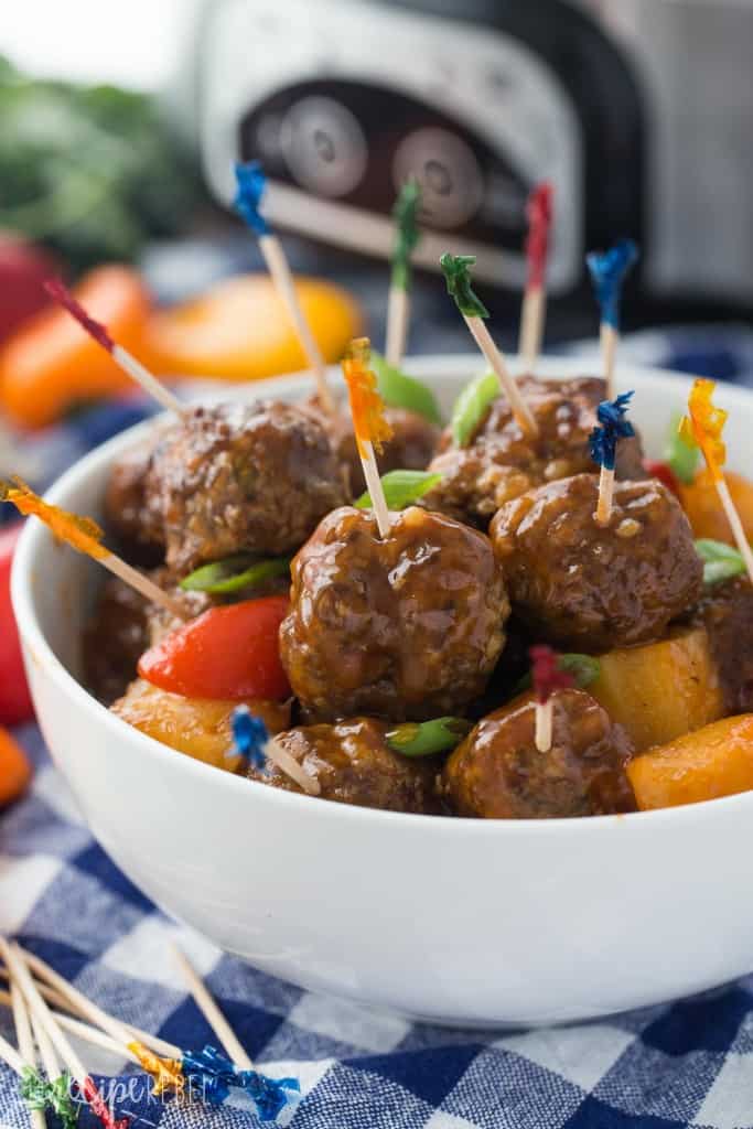 Slow Cooker Pineapple Brown Sugar Meatballs