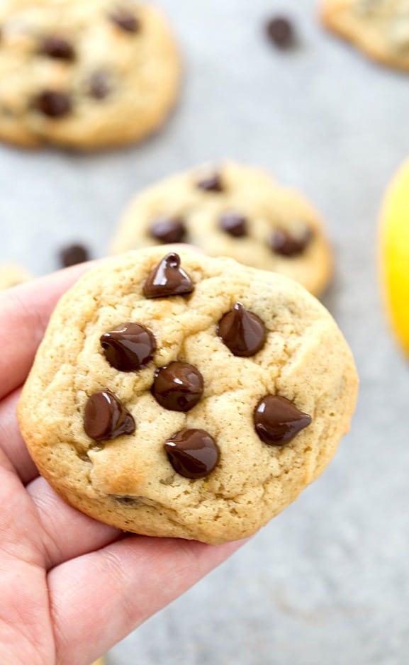 Lemon Cream Cheese Chocolate Chip Cookies - The BEST lemon cream cheese chocolate chip cookies! They are so easy and not require overnight chilling! A simple and incredibly chewy and soft-baked cookie! Bursting with flavor and perfect for a Spring or Summer dessert.