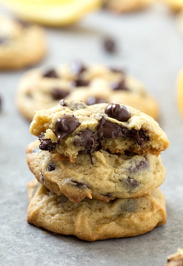 Lemon Cream Cheese Chocolate Chip Cookies - The BEST lemon cream cheese chocolate chip cookies! They are so easy and not require overnight chilling! A simple and incredibly chewy and soft-baked cookie! Bursting with flavor and perfect for a Spring or Summer dessert.