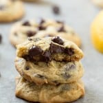 Lemon Cream Cheese Chocolate Chip Cookies - The BEST lemon cream cheese chocolate chip cookies! They are so easy and not require overnight chilling! A simple and incredibly chewy and soft-baked cookie! Bursting with flavor and perfect for a Spring or Summer dessert.