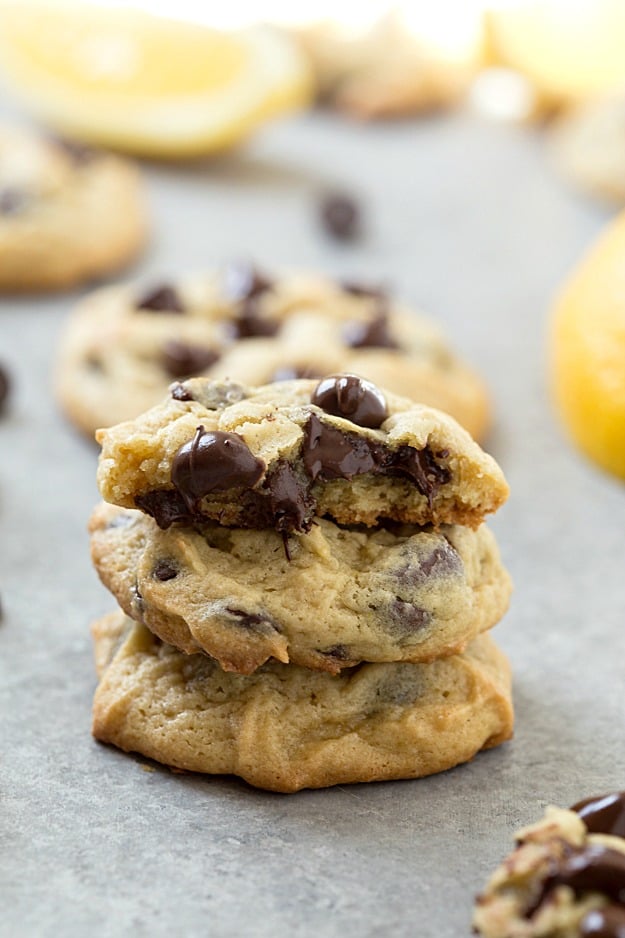 Lemon Cream Cheese Chocolate Chip Cookies - The BEST lemon cream cheese chocolate chip cookies! They are so easy and not require overnight chilling! A simple and incredibly chewy and soft-baked cookie! Bursting with flavor and perfect for a Spring or Summer dessert.