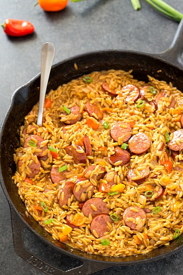 Best One-Pan Cajun Orzo with Sausage Recipe - How to Make One-Pan Cajun  Orzo with Sausage